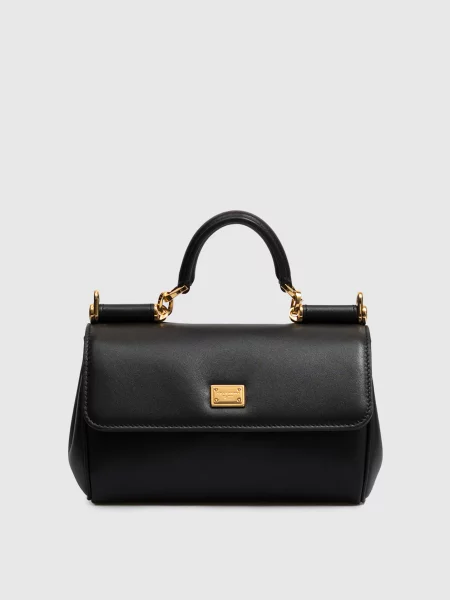 Шкіряна сумка My Sicily Dolce&gabbana чорна