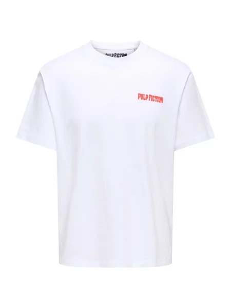 Only & Sons Tricou ONSPULP FICTION roșu intens / negru alb