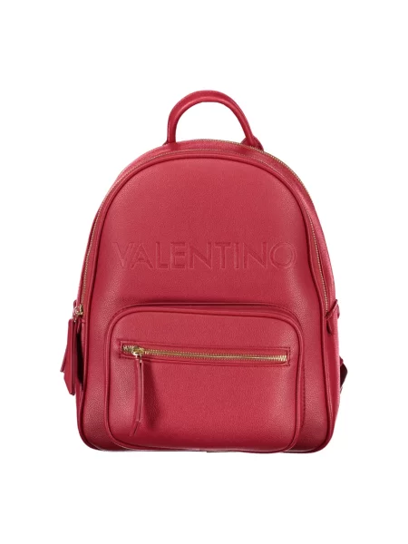 Lniany plecak Valentino Bags czerwony