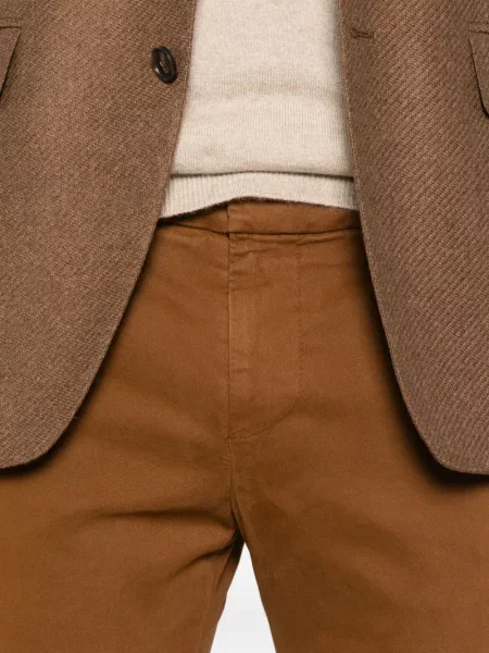 Pantaloni Dondup din țesătură twill maro
