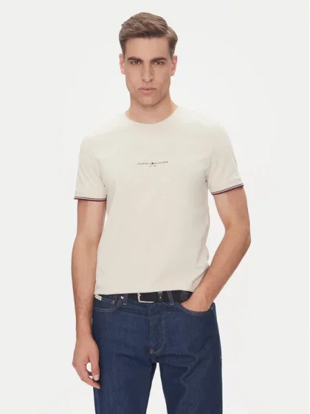 Tommy Hilfiger Marškinėliai Logo Regular Fit smėlio