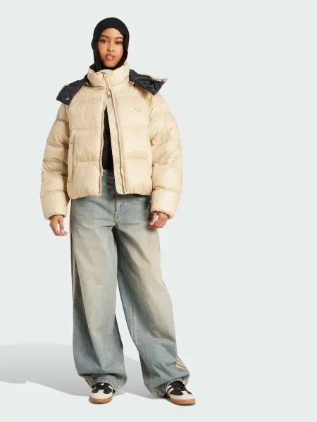 Пуховик Adidas бежевый