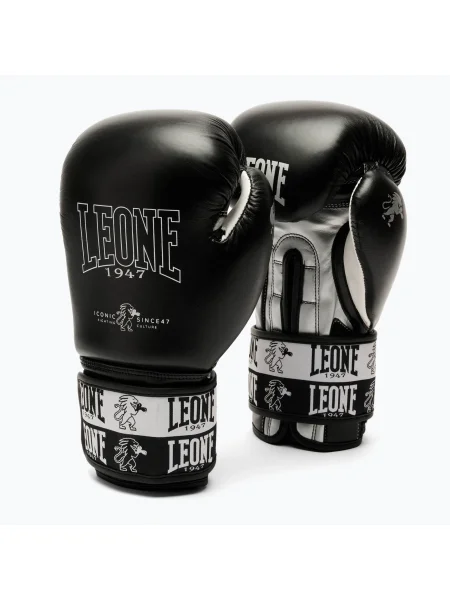 Боксови ръкавици LEONE Iconic black черно