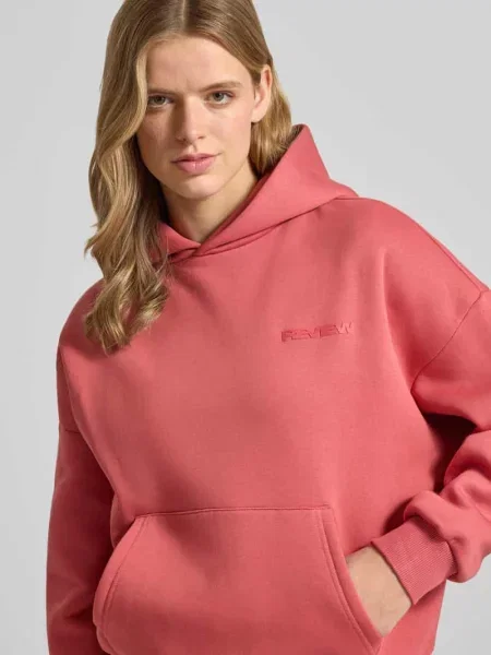 Bluza z kapturem z logo i kieszenią kangurką Review