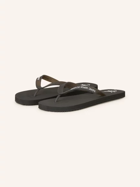 Žabky Calvin Klein Beach Sandal Transparent Tpu black/bright white bílé