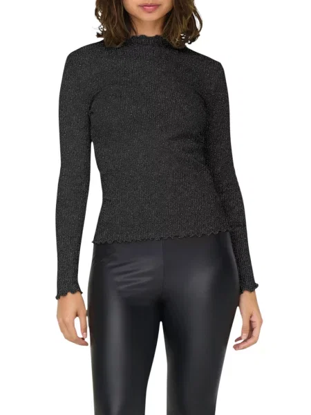 Tričko s dlouhým rukávem Only s dlouhými rukávy černé