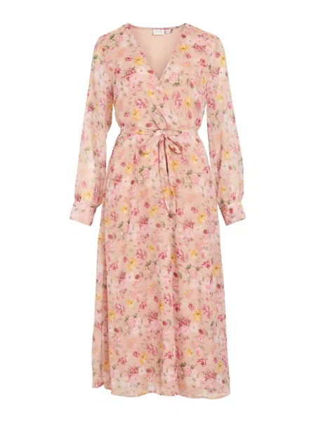 VILA Rochie VIFALIA / verde / roz / roz pastel galben