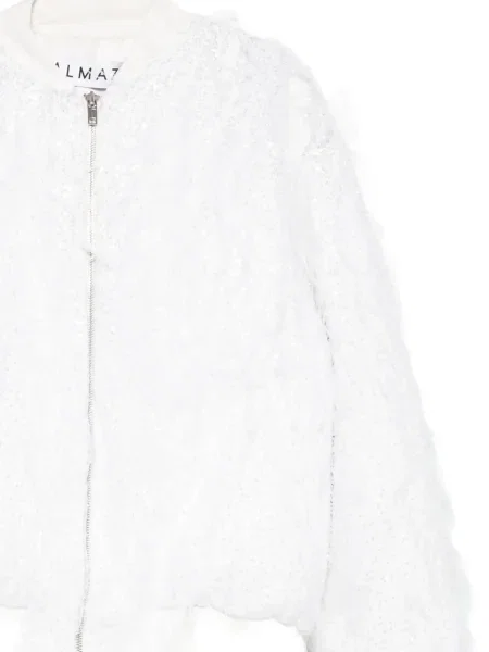 Kurtka bomber Almaz z cekinami biały