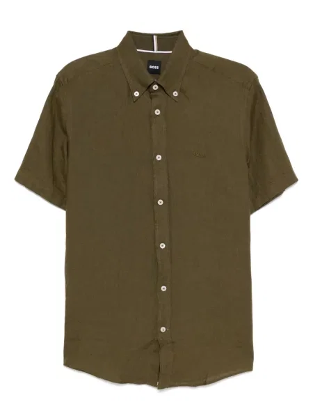 Риза Boss бродирана зелено