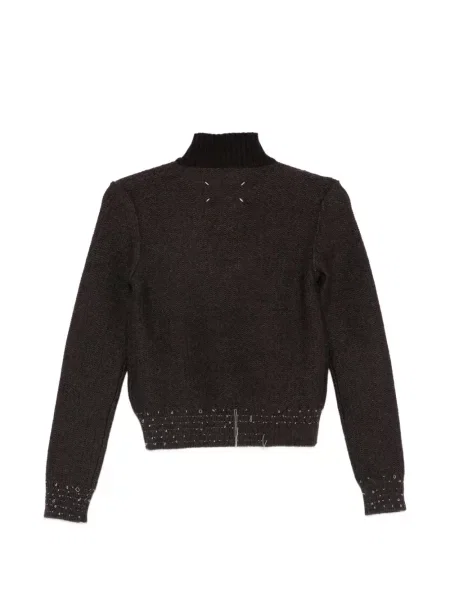Pulover Maison Margiela de jumătate de fermoar maro