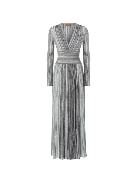 Rochie midi Missoni cu decolteu în V verde