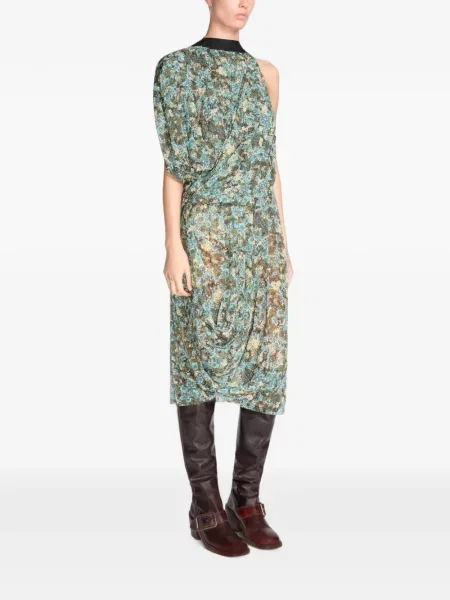 Rochie Dries Van Noten asimetrică albastru