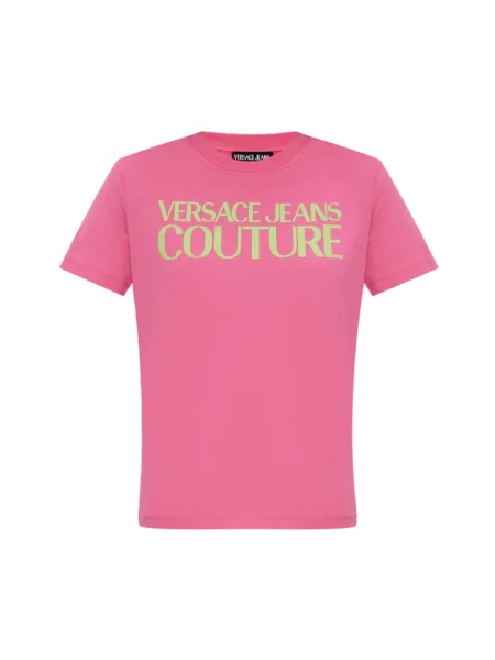 Koszulka Versace Jeans Couture z krótkim rękawem różowa