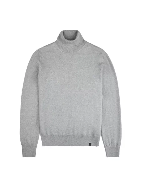 Sweter z golfem Fay wełniany szary