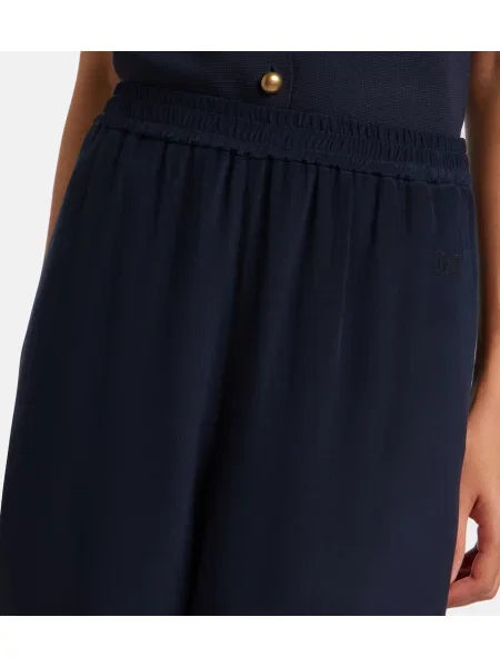 Pantaloni palazzo Max Mara de mătase albastru