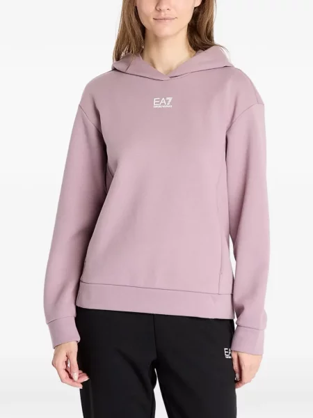 Hanorac cu glugă Ea7 Emporio Armani cu imagine roz