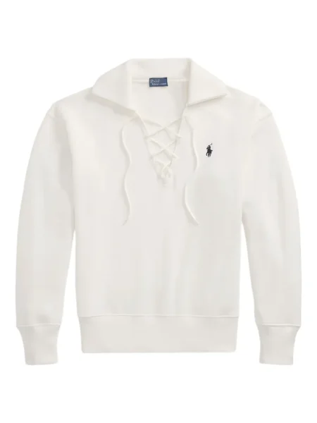Велурена дълго тениска Polo Ralph Lauren с принт бяло