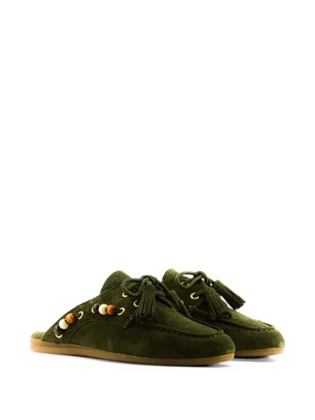 Papuci tip mules Toral Shoes cu mărgele verde