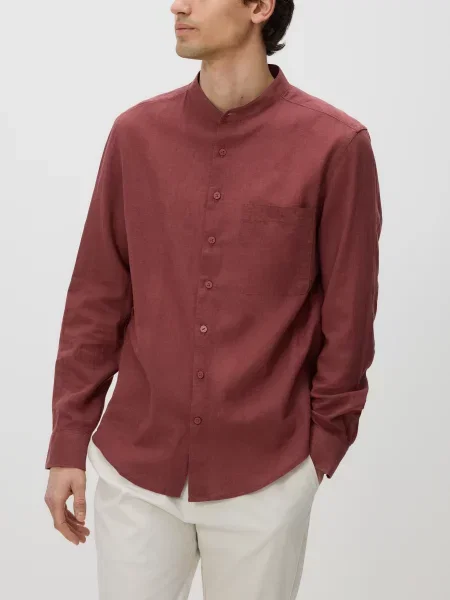 Reserved Сорочка regular fit із додаванням льону карміновий 