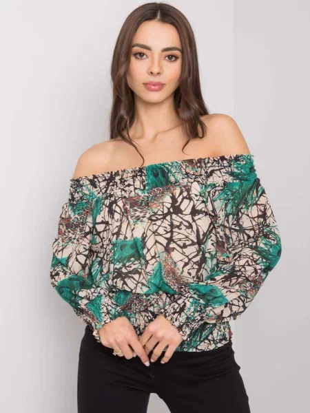 Bluză Fashionhunters cu imagine verde
