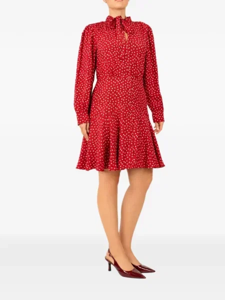 Sukienka midi Rebecca Taylor w grochy czerwona