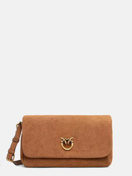 Pinko Geantă pe umăr CLICK SOFT HANDLE | piele întoarsă maro