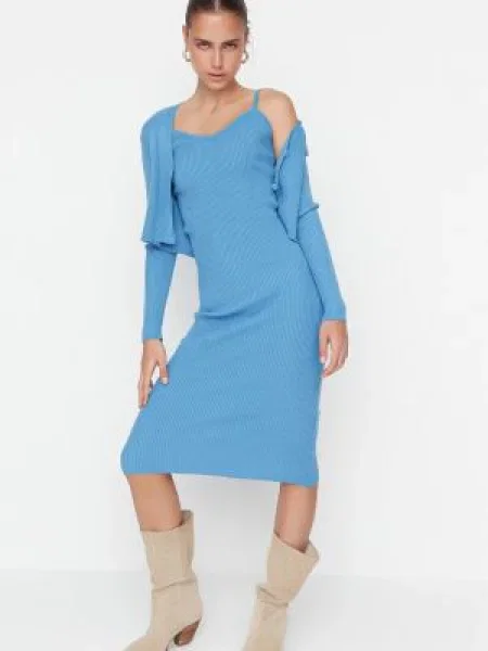 Rochie midi Trendyol albastru