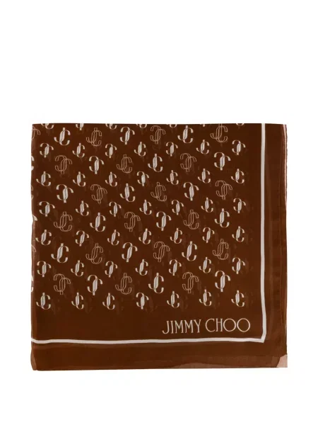 Fular Jimmy Choo de mătase maro