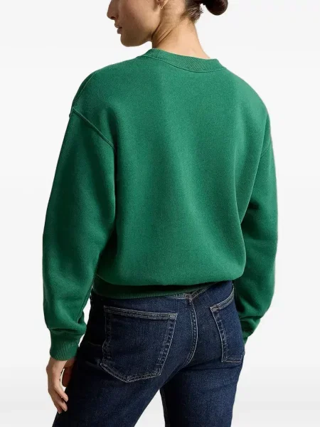 Gulerat pulover Polo Ralph Lauren cu autograf alergare verde