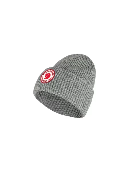 Dzianinowa czapka Fjällräven z logo szara