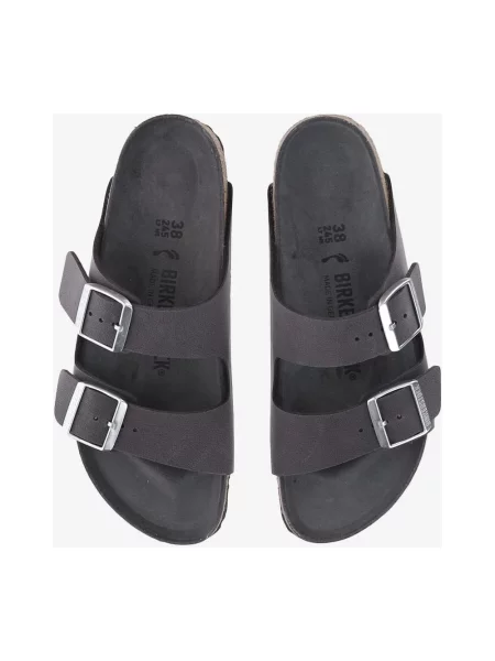 Klapki Birkenstock skórzane szare