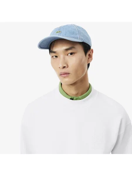 Lacoste Bluza Z Okrągłym Dekoltem Loose Fit biała