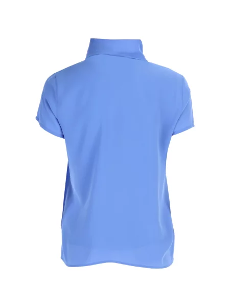 Lniana bluzka Emporio Armani niebieska
