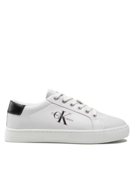 Trampki Calvin Klein Jeans klasyczne z nadrukiem białe