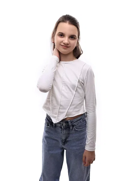 Дитячий Лонгслів СТИЛЬ-В молочний віскоза/поліестер