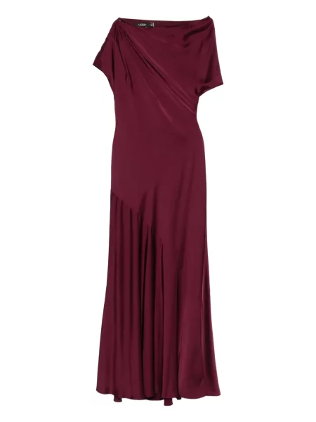 Sukienka maxi Lauren Ralph Lauren drapowana czerwona