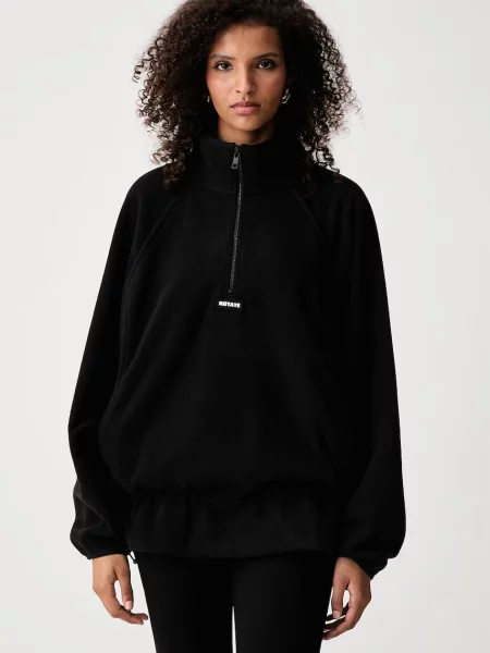 Rotate μπλούζα fleece γυναικεία μαύρο