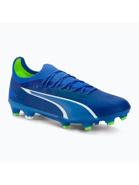 PUMA Ultra Ultimate FG/AG ghete de fotbal pentru bărbați ultra blue/puma white/pro green alb