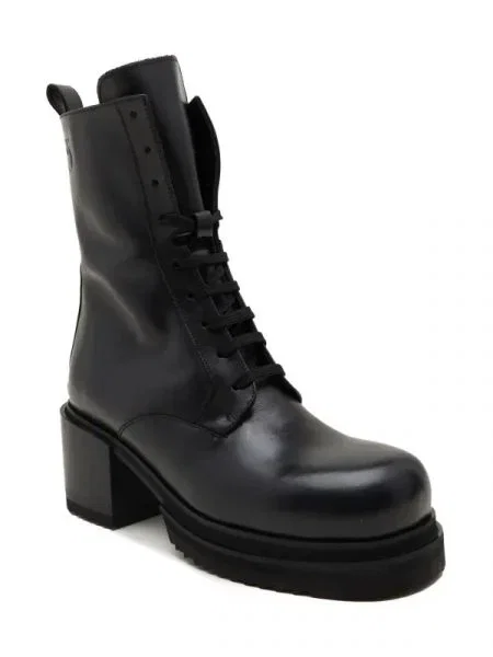 Pinko Botine HONNEGER ANFIBIO PELLE VITELLO negru