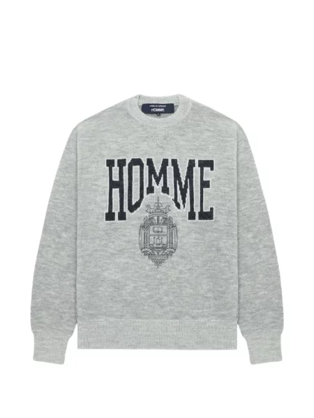 Pulover Comme Des Garçons Homme cu autograf gri