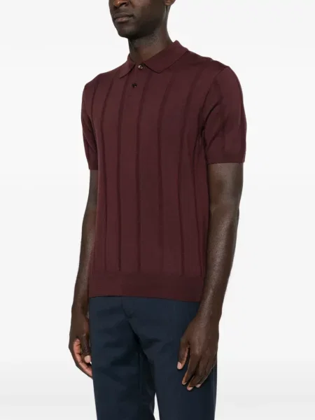 Scurt tricou polo Canali tricotate roșu
