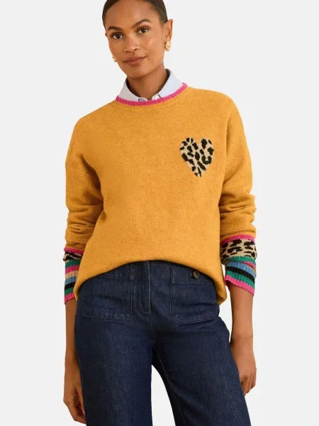 Love & roses Pulover bej / galben curry / roz negru