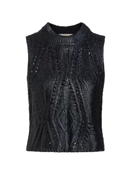 Top Marie Oliver fără mâneci tricotate negru