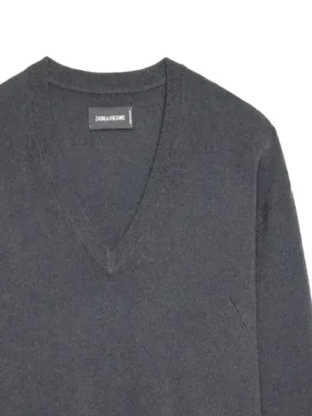 Pulover Zadig&voltaire cu decolteu în V gri