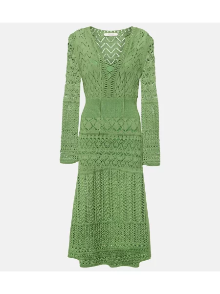 Rochie midi Dorothee Schumacher din dantelă până la genunchi de costum verde
