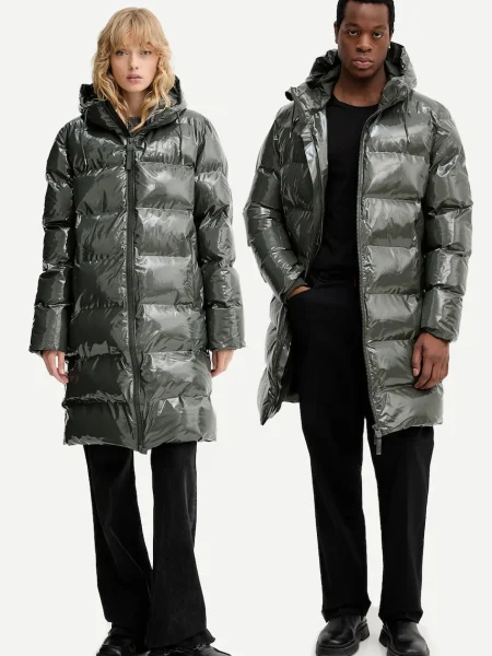 Яке Rains Alta Longer Puffer Jacket зимен модел зелено