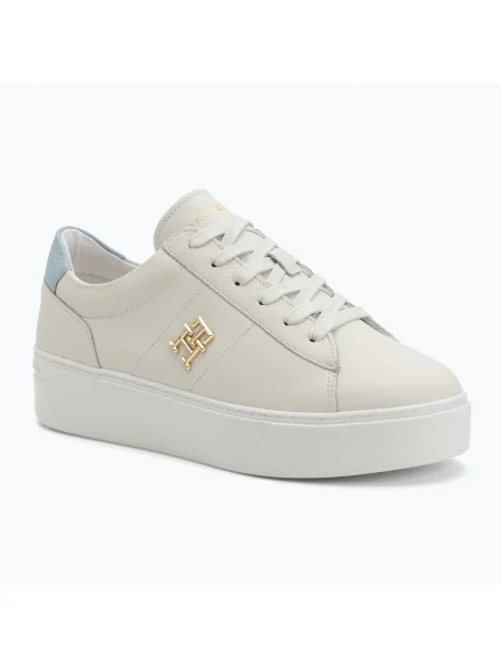 Tommy Hilfiger női Platform Court ecru/breezy kék cipő. Méret: 41 EU bézs