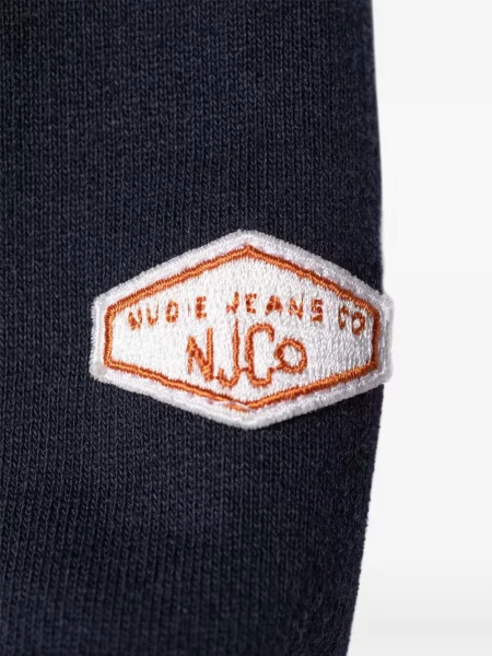 Hanorac crewneck Nudie Jeans cu decolteu rotund albastru