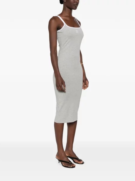 Rochie midi Versace cu broderie gri