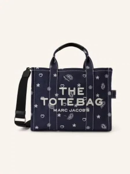 Marc Jacobs Torba Na Zakupy The Bandana Canvas Medium Tote Bag blau biała